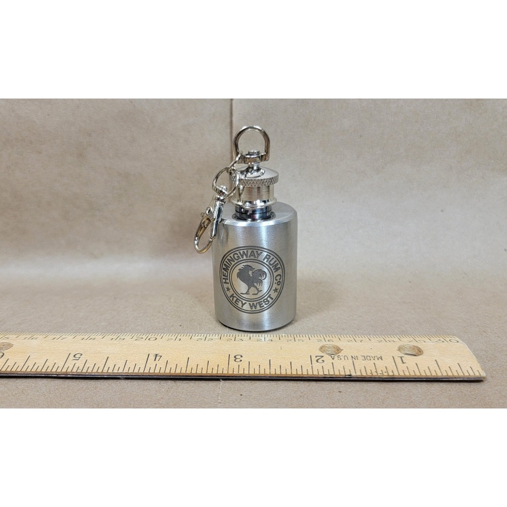 Foster & Rye Hemingway Rum Co Key West Mini Stainless Steel Flask Keychain